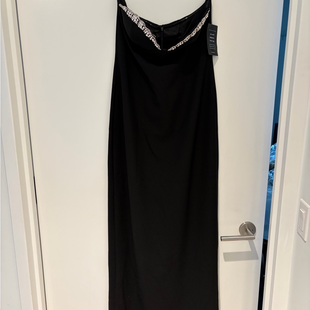 Retrofete Black Maxi Skirt with Silver Accents